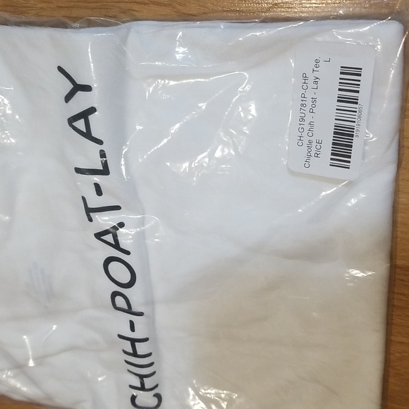 Chipotle shirt white size large NWT - Picture 3 of 4
